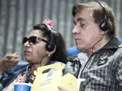 Manuel G&oacute;mez y Marta Pedraza, en la funci&oacute;n para ciegos del pasado 25 de julio. 