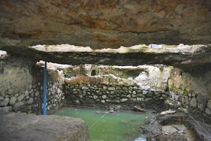 Los vestigios de un temazcal prehispánico en el antiguo barrio mexica de Temazcaltitlan