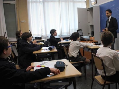 Classe d'alemany a l'escola Viaró.