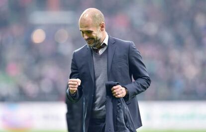 Guardiola, en el partido del pasado sábado del Bayern frente al Werder Bremen.