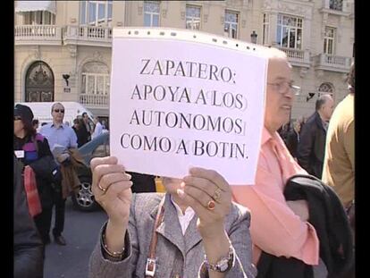 Concentración de los autónomos ante el Congreso