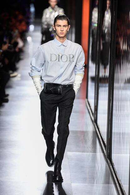 El príncipe Nicolás de Dinamarca, en el desfile de Dior de París de enero de 2020.