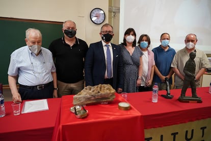 Los investigadores valencianos, en la presentación del hallazgo.