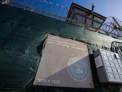 The control tower of Camp VI detention facility is seen on April 17, 2019, in Guantánamo Bay Naval Base, Cuba.