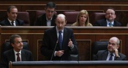 Rubalcaba, el jueves en el Congreso.