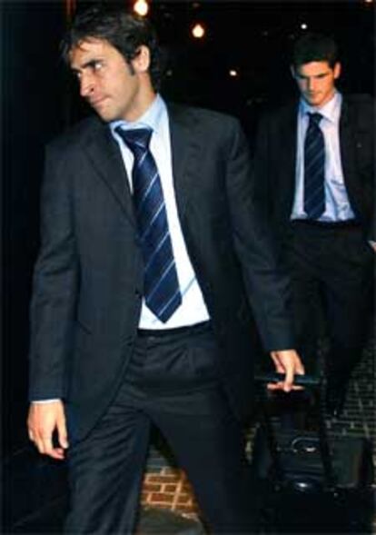 Raúl, a su llegada al hotel de Barcelona.