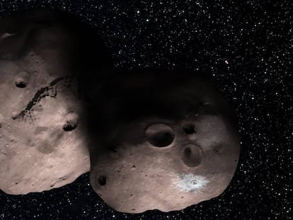 Recriação artística de uma possível aparência de Ultima Thule.