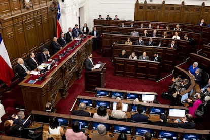 El presidente Gabriel Boric durante la ceremonia de instalación del Consejo Constitucional