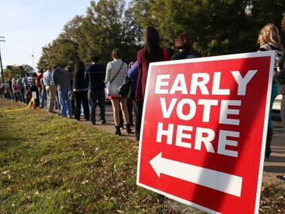 Colas para el voto anticipado, el lunes en Luisiana.