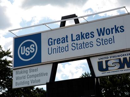 A Great Lakes Works sign is seen at the U.S. Steel Great Lakes Works plant in Ecorse, Michigan, U.S., September 24, 2019.