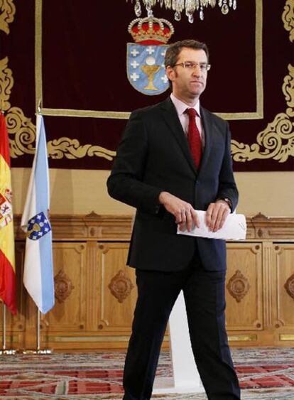 Alberto Núñez Feijóo, en el Pazo de Raxoi en Santiago.