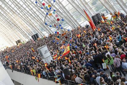 Asistentes al mitin de Valencia de este jueves.