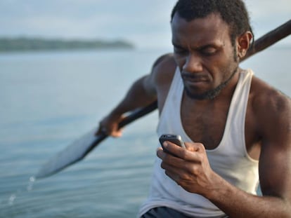 Un pescador en Malekula (Vanuatu).