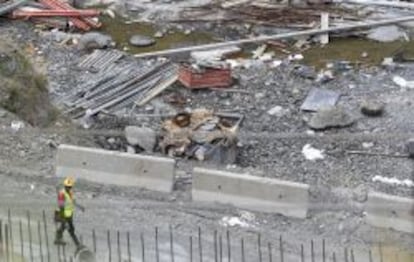 Vista de la obra de ampliaci&oacute;n del Canal de Panam&aacute; tomada ayer.