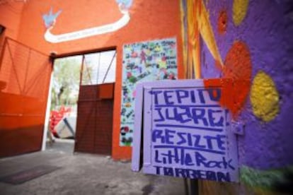 Patio de un bloque de viviendas en Tepito.