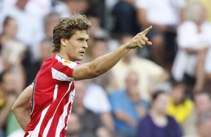 Llorente celebra un gol en el encuentro de la Liga de Europa frente al BSC