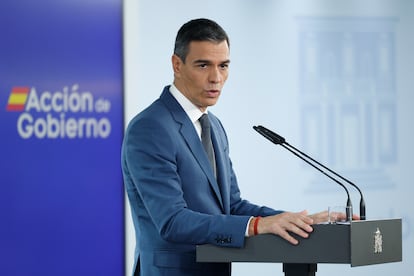 El presidente del Gobierno, Pedro Sánchez, comparece en rueda de prensa este martes.