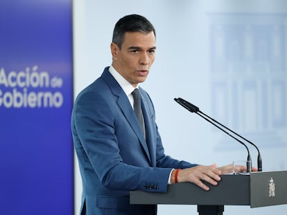 El presidente del Gobierno, Pedro Sánchez, comparece en rueda de prensa este martes.
