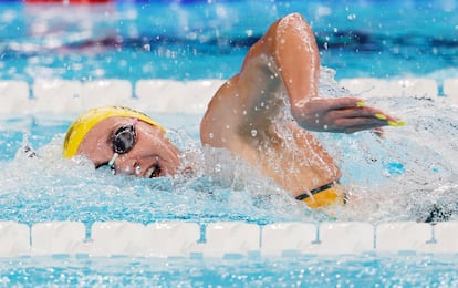 Elizabeth Titmus, este sábado durante la final de los 400m.