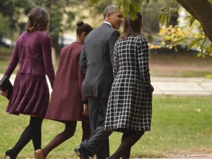 La familia Obama ha salido a pasear este domingo.