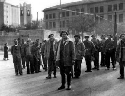 Llegada a Madrid de los primeros brigadistas internacionales el 8 de noviembre de 1936.