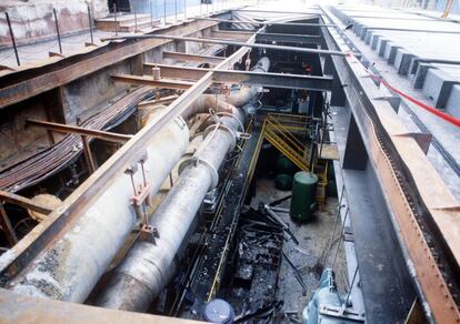 La central nuclear de Vandellòs I, tras el accidente del 19 de octubre de 1989.