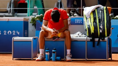 Carlos Alcaraz, tras perder ante Novak Djokovic.