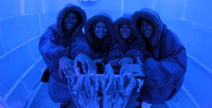 Interior del Ice Bar, en el centro de Madrid.