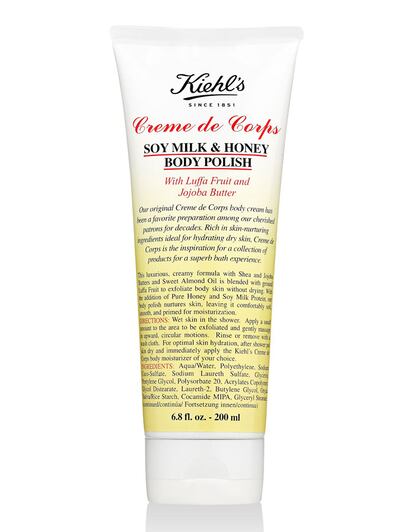 Formulada con auténtica miel y leche de soja, la exfoliante Kiehl’s es una fórmula ultra cremosa que se incluye en la gama Crème de Corps, el tratamiento de hidratación corporal por excelencia de la firma neoyorquina. (c.p.v.)
	 