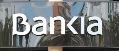 Logotipo de Bankia en una oficina