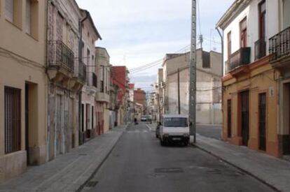 La calle de San Pedro, en el barrio de El Cabanyal, en su estado actual.