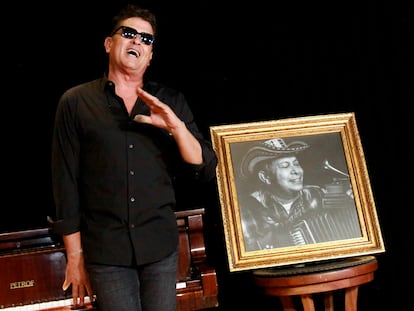 Carlos Vives durante la rueda de prensa con motivo del fallecimiento del acordeonista Egidio Cuadrado