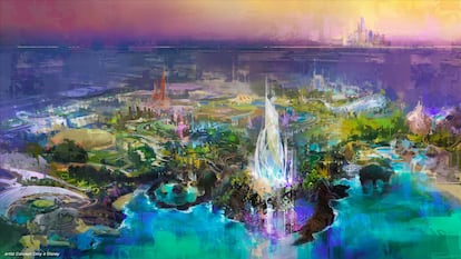 Visión artística del parque que quiere abrir Disney en Abu Dabi.