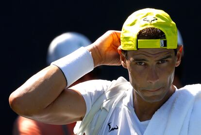 Nadal, durante un entrenamiento en las instalaciones de Flushing Meadows.