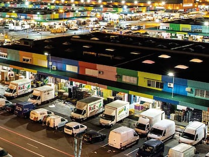 Vista de Mercamadrid, plataforma de distribución, comercialización, transformación y logística de alimentos frescos.