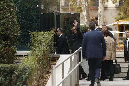 Los exconsejeros Jordi Turull (Presidencia) y Josep Rull (Territorio) entrando a declarar a la Audiencia Nacional.