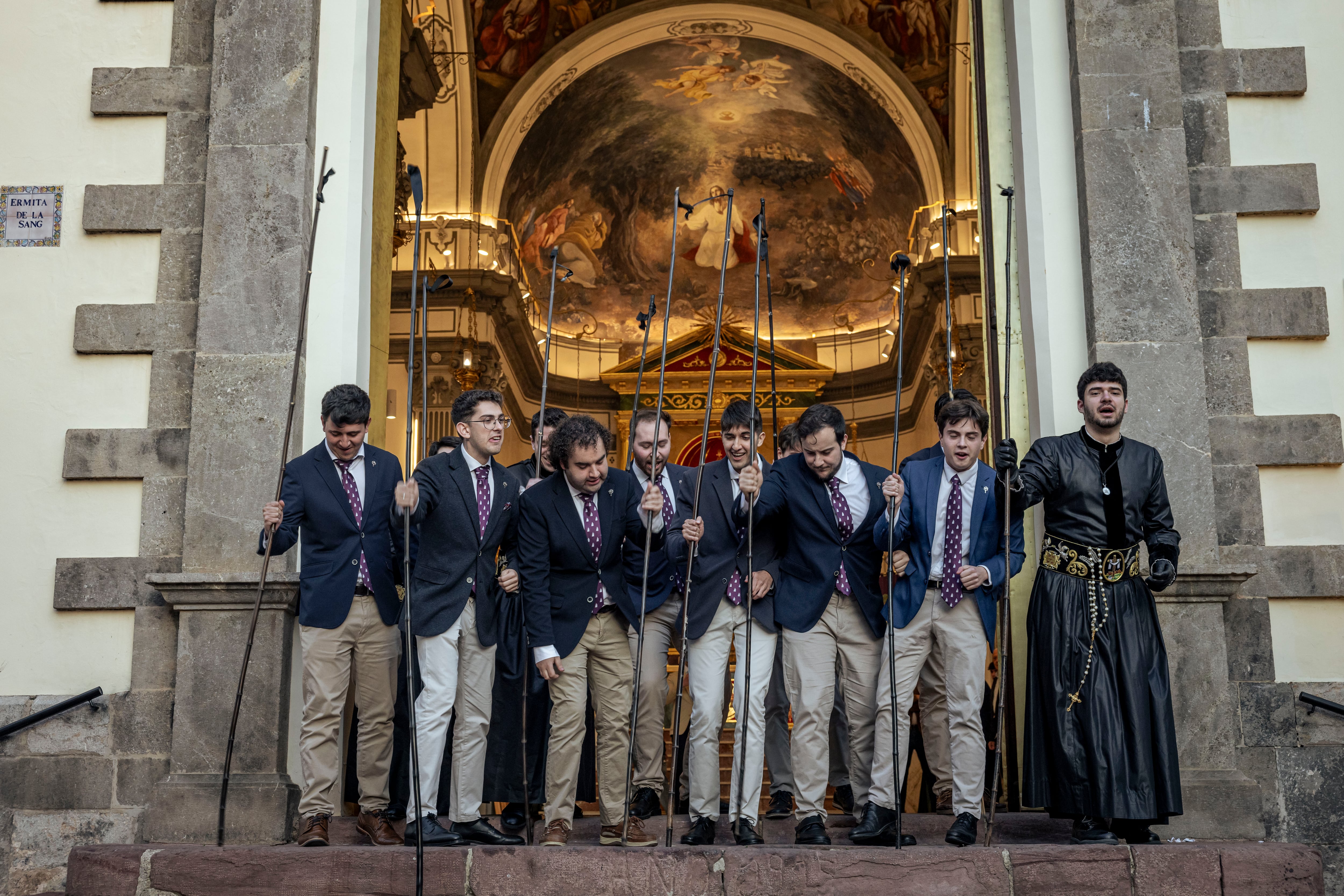 Los mayores de este año de la cofradía, en uno de sus tradicionales actos, tras la asamblea celebrada este domingo.