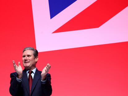 El líder del Partido Laborista, Keir Starmer, el 11 de octubre en el congreso de Liverpool.