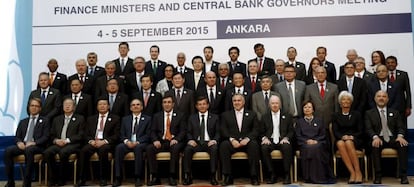 Reuni&oacute;n de los ministros de Finanzas y de los banqueros centrales de los pa&iacute;ses del G-20, hoy, en Ankara (Turqu&iacute;a).