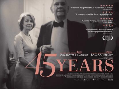 Cartel de ’45 años’, la película que le ha valido la nominación.