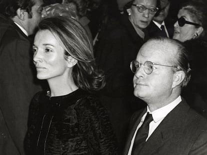 Lee Radziwill y el escritor Truman Capote.