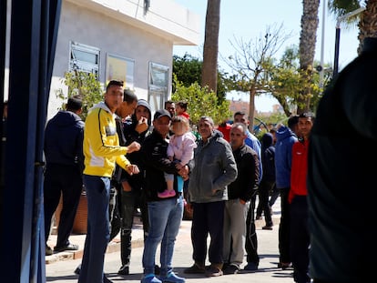 Entrada del Centro de Estancia Temporal de Inmigrantes (CETI) de Melilla, en una imagen de este miércoles.