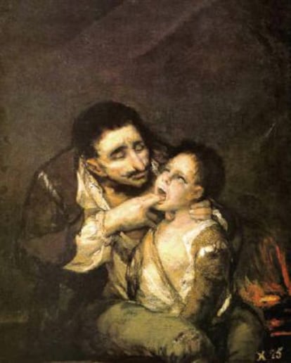 &#039;El Garrotillo&#039; (hacia 1808-1812), de Francisco de Goya, identificado como una escena del &#039;Lazarillo de Tormes&#039;.