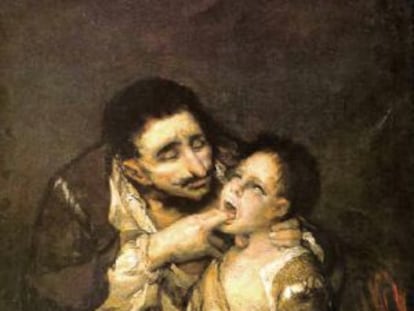 &#039;El Garrotillo&#039; (hacia 1808-1812), de Francisco de Goya, identificado como una escena del &#039;Lazarillo de Tormes&#039;.