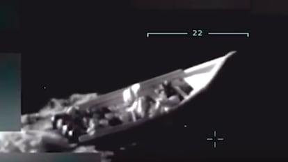 Boat pulverized by a missile