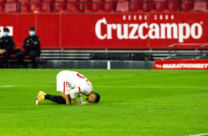 En-Nesyri celebra su gol al Celta.