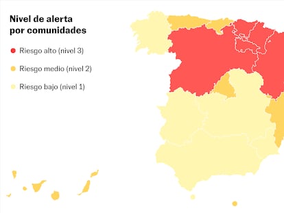 Seis comunidades están ya en nivel alto de alerta por covid