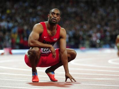 Tyson Gay, tras la final de los 100m de los Juegos de Londres.