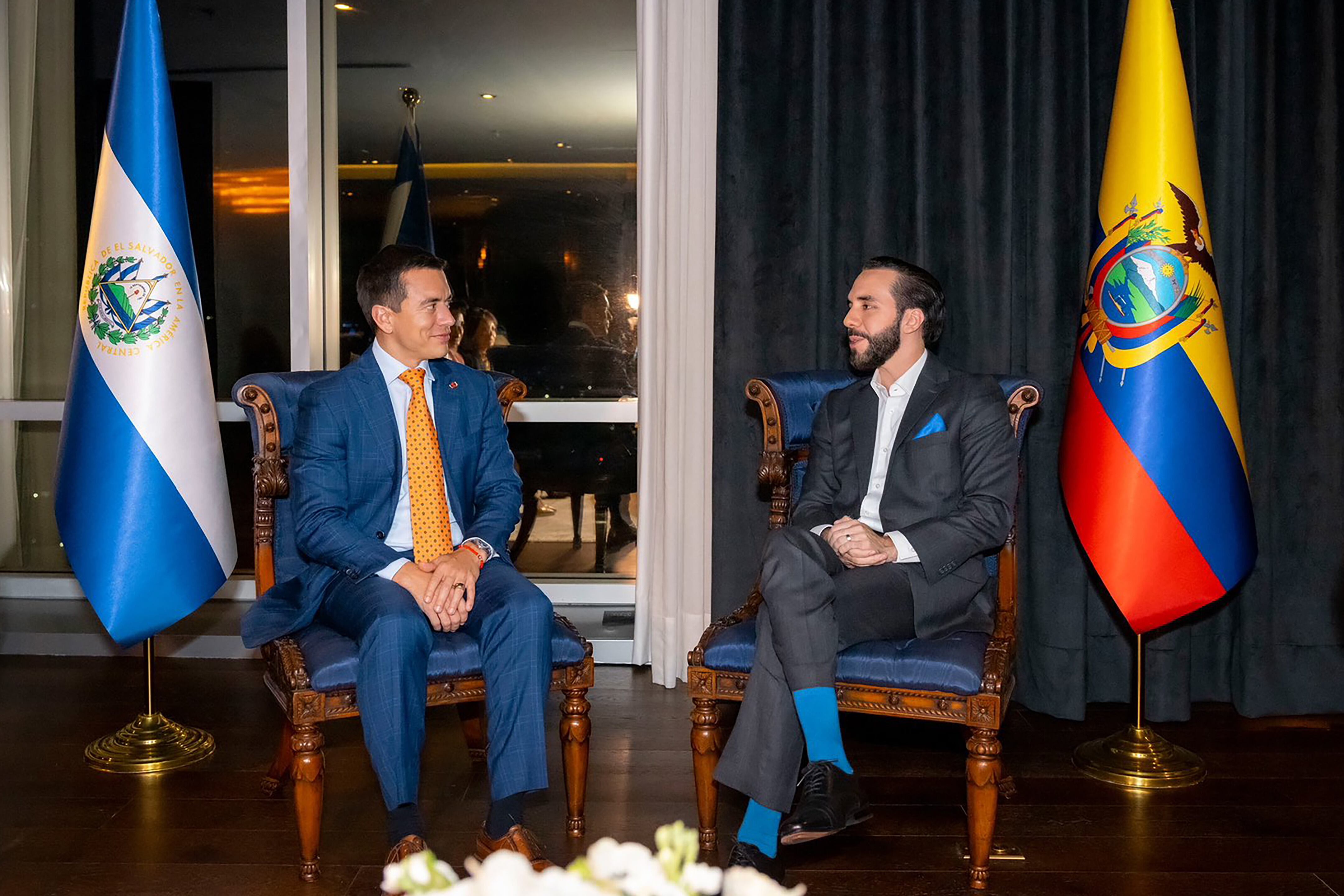 Daniel Noboa reunido con Nayib Bukele en San Salvador, el 31 de mayo.