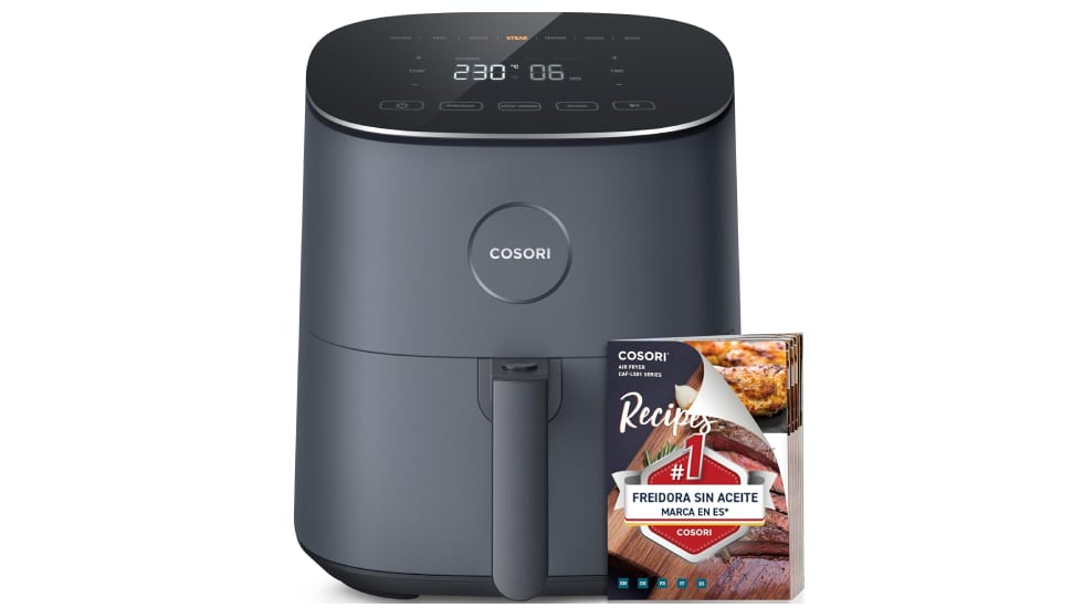 Freidora de aire compacta con 4,7 litros de capacidad, de Cosori.